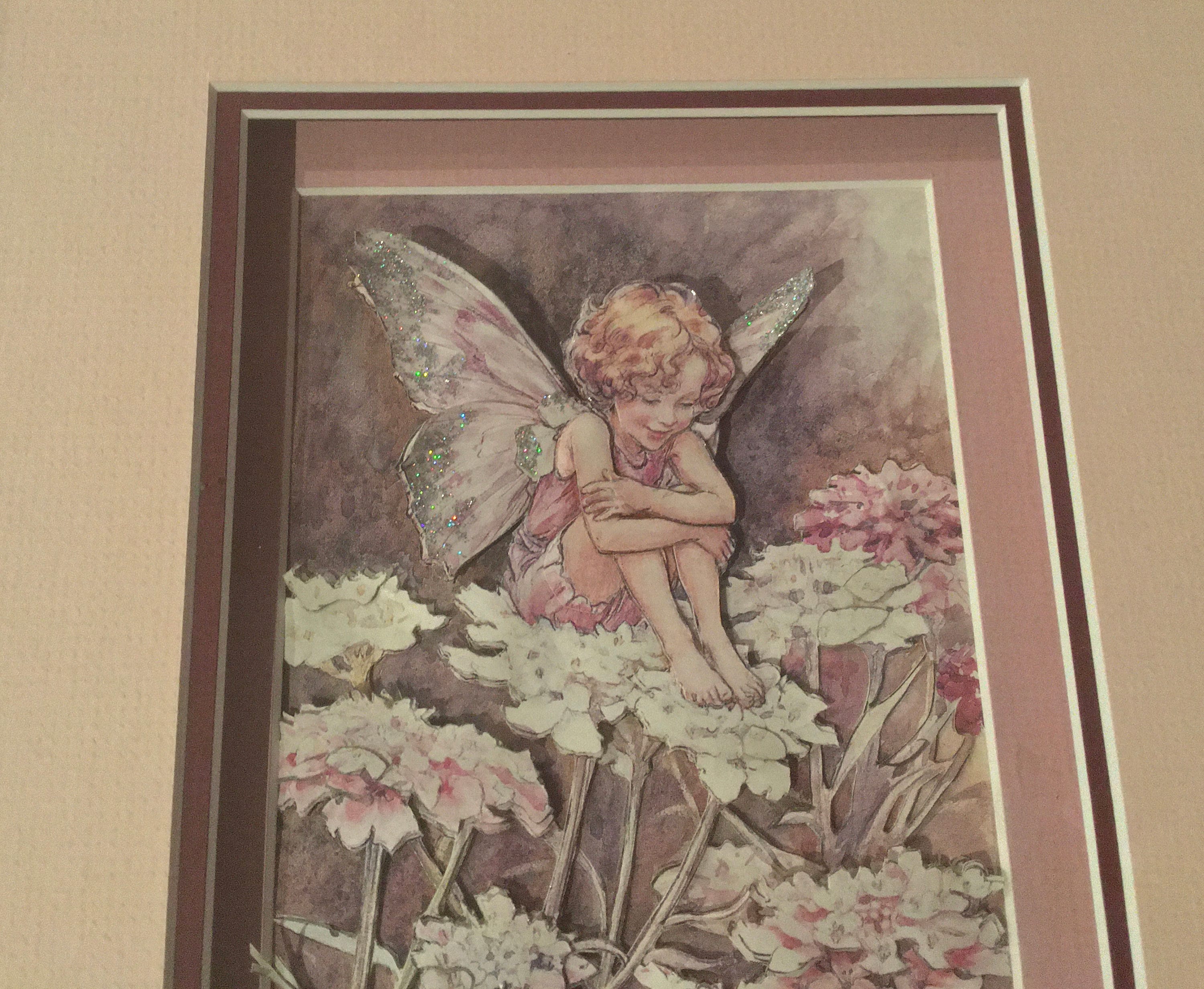 Beautiful Fairy Paper Tole Glitter 3D Artwork Hand Made Wood