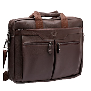 Sacoche pour ordinateur portable en simili cuir pour hommes, peu importe le Macbook ou l'ordinateur portable
