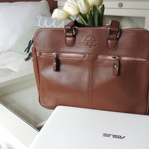 Men Bags Imitation Leather Shoulder Bag Laptop Bag Briefcase Belt Zip Business Bag Black Brown Dark Brown