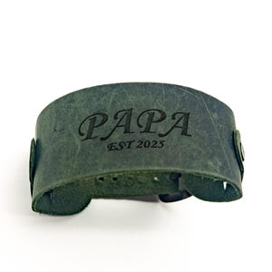 Pulsera PAPA EST 2025 para hombre, regalo del Día del Padre para nuevos papás