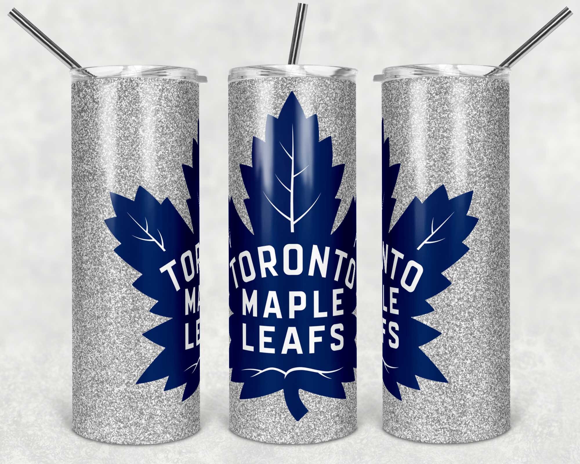 Toronto Maple Leaves Hockey full tumbler tapered glitter wrap Etsy