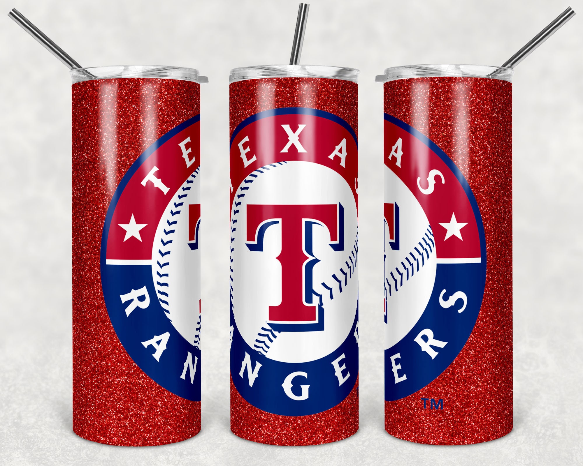 Texas Rangers Baseball full tumbler tapered and straight Etsy