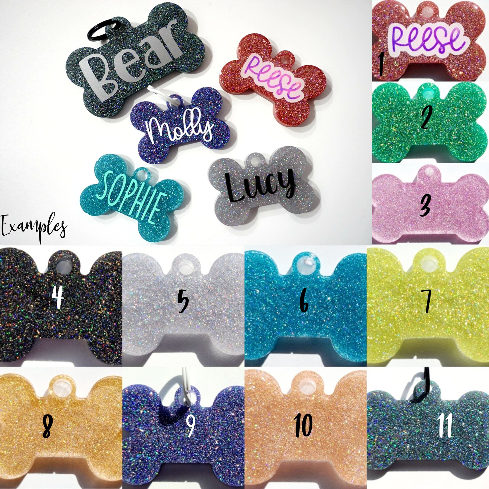 Resin Dog Tag Holographic Pet ID Tag Etsy