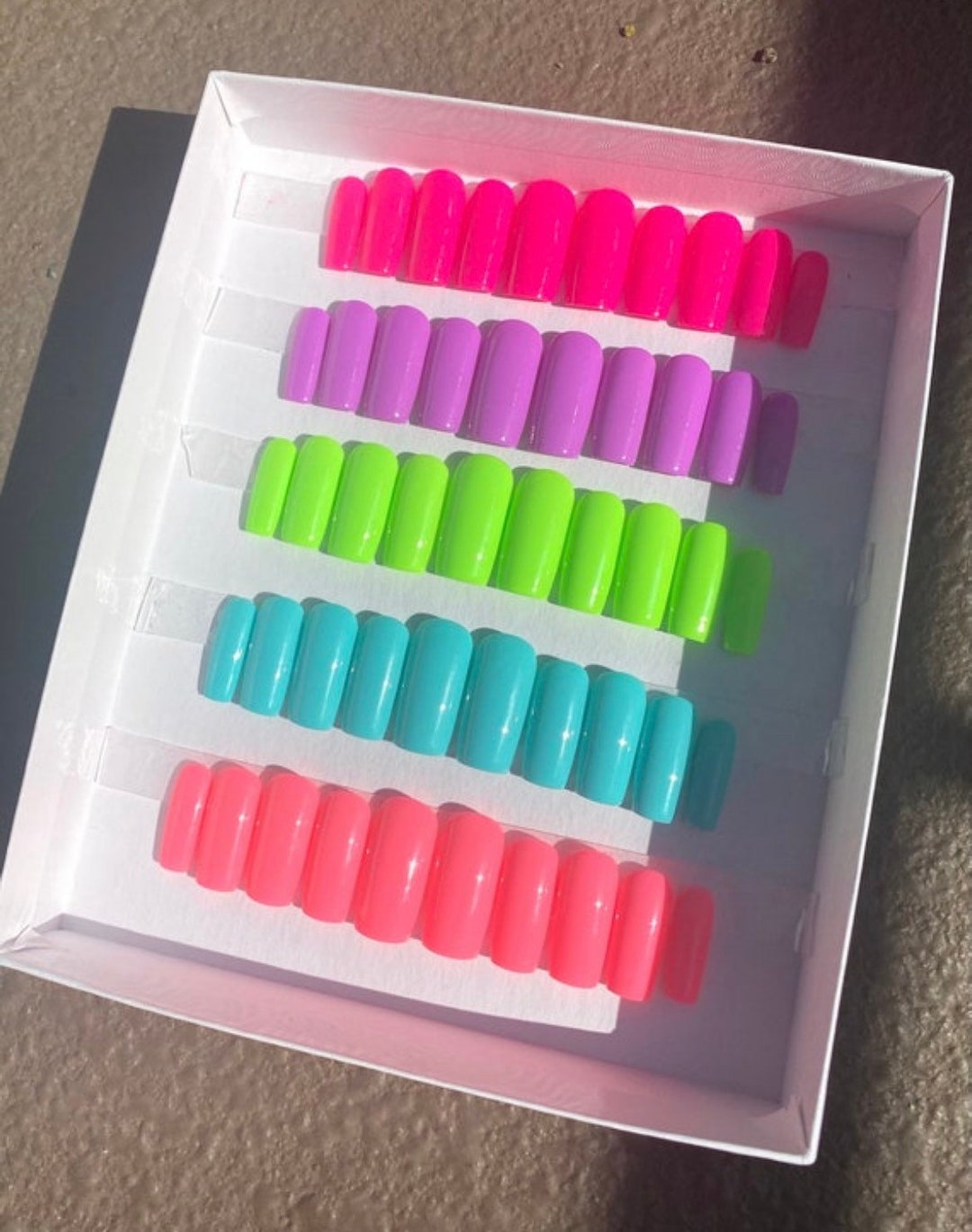 Buy Solid Color Press on Nails, One Color per Set, Choose Your Color, Glossy Finish, Basic Nail