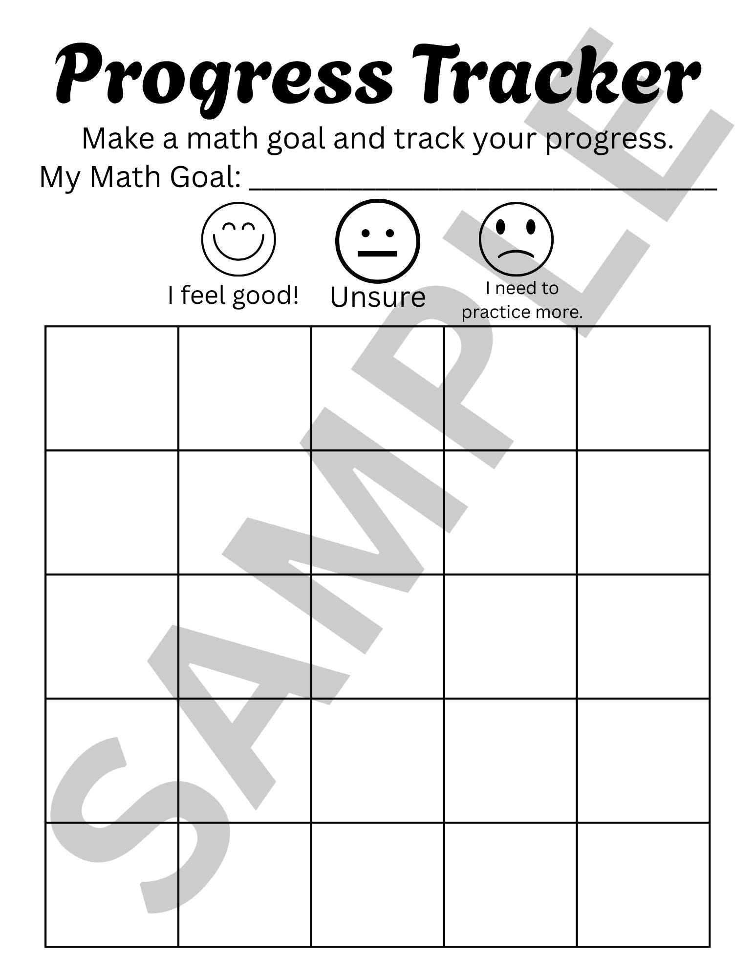 Math Progress Tracker Editable Canva Template | Student Data Tracker ...