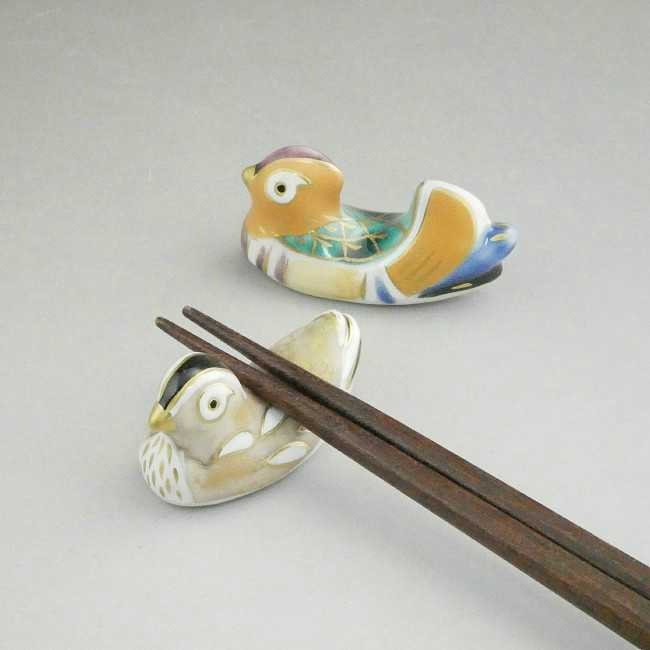 Mandarin Duck Chopstick Rest Set Made in Japan Kyoto Ceramic - Etsy