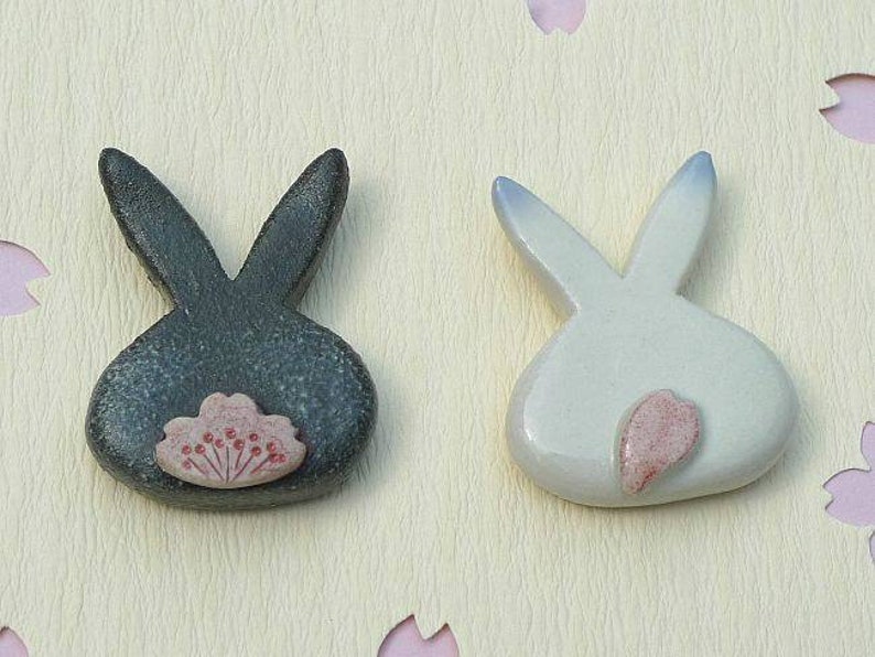 Flower Rabbit Chopstick Rests Set Made in Japan Kyoto ceramic\u3000Kyotoware Kyotoceramic