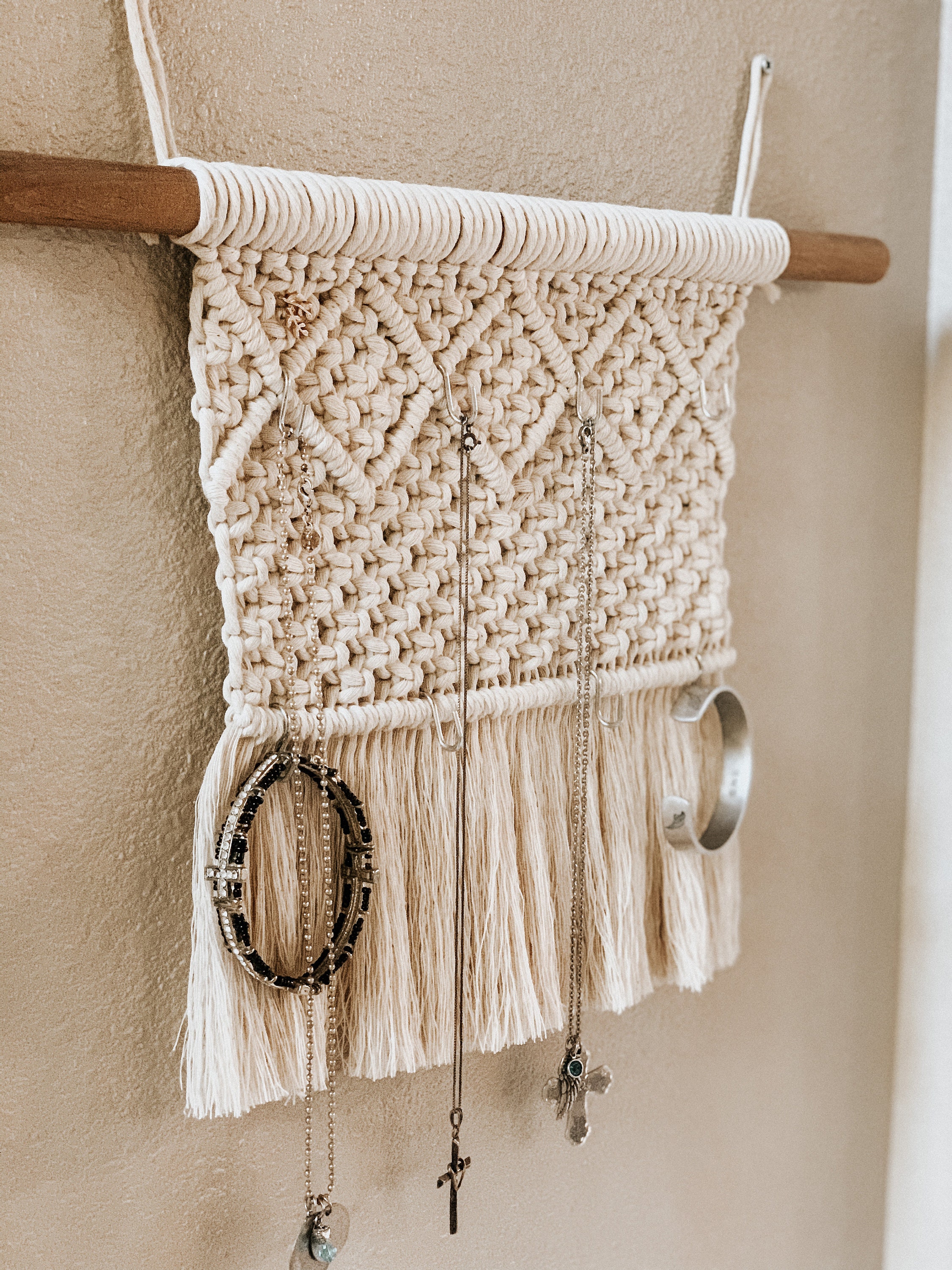Macrame Earring Holder Macrame Jewelry Holder Jewelry Etsy