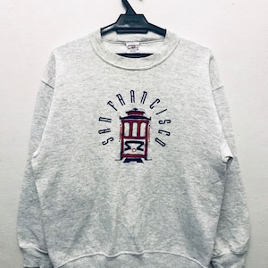 Rare Vintage Crazy Shirt &#39;SAN FRANCISCO&#39; Spellout Logo Embroidery Sweatshirt