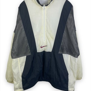 Seltene Vintage 90er Jahre Nike Big Swoosh Half-Zip Jacke