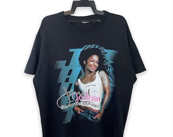 ジャネット・ジャクソン WORLD TOUR 2001 Tシャツ 黒 M/L Rare vintage Janet Jackson All For You Tour 2001 T Shirt