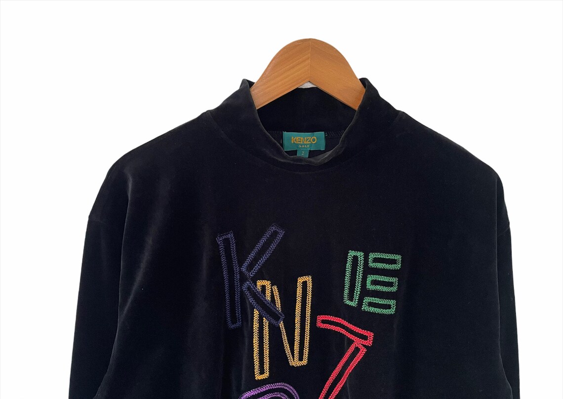 Rare Vintage Kenzo Golf Multicolor Big Logo Embroidery Velvet | Etsy