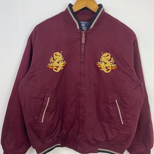 Rare Vintage Japanese Sukajan Dragon Embroidered Bomber Jacket
