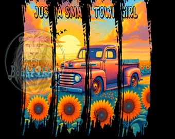 Just a Small Town Girl PNG | Rustic Brushstroke Country Quote | Digital Download | DIY Shirt Design Clipart