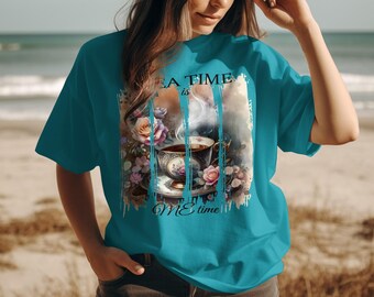 Tea Time Is Me Time PNG | Vintage Brushstroke Digital Download | Motivational PNG | Retro Summer PNG |
