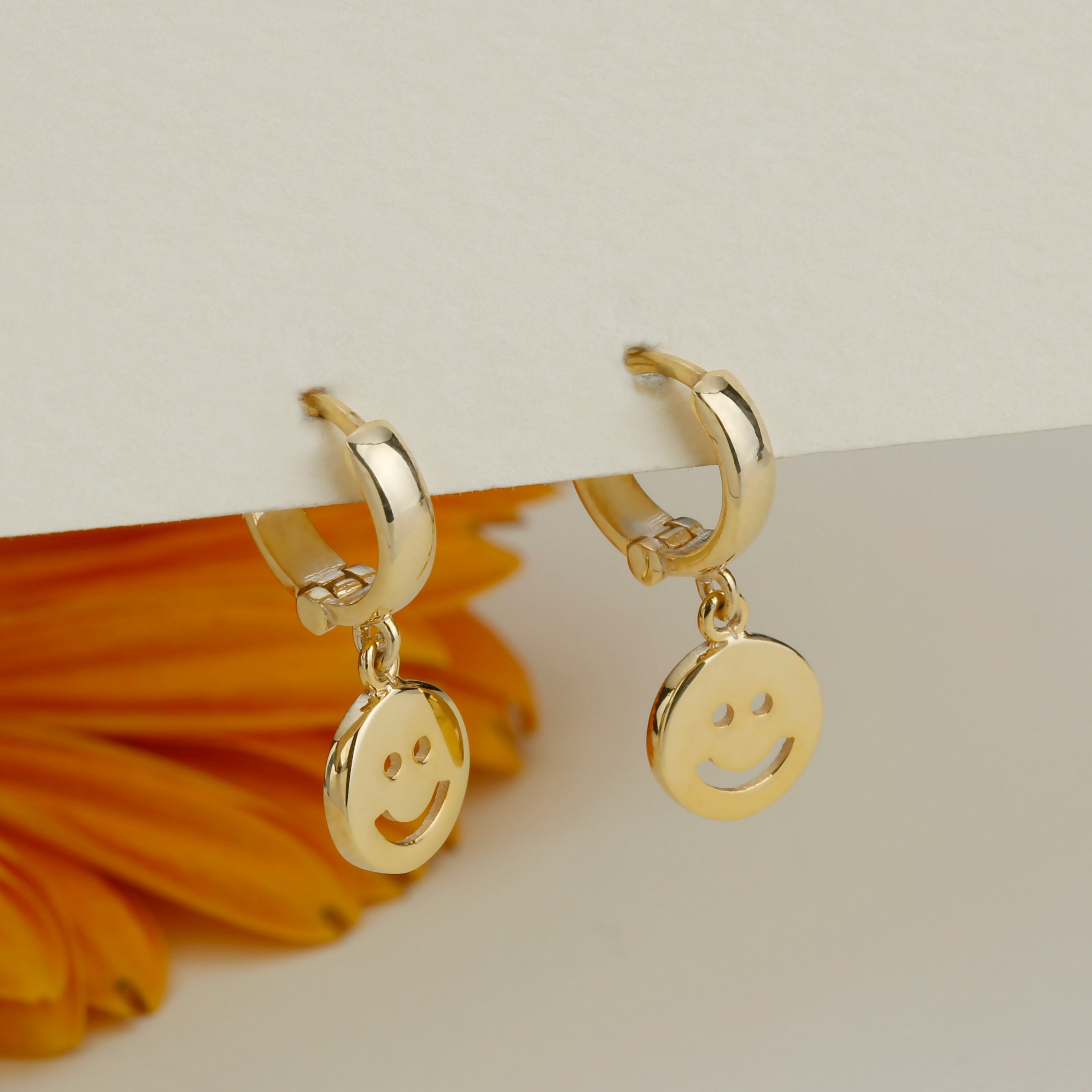 Earrings Charm Jewelry with Smiley -Huggie Hoop Earrings-Dangle Earri…