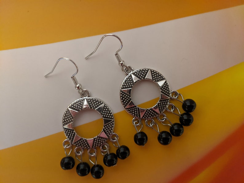 Black Beads Earrings