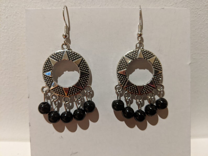 Black Beads Earrings