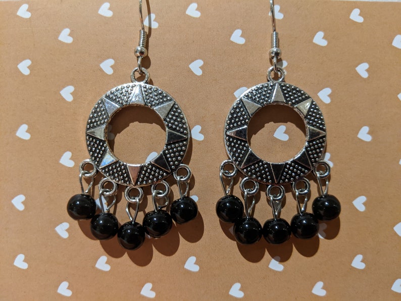 Black Beads Earrings