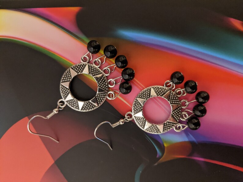 Black Beads Earrings