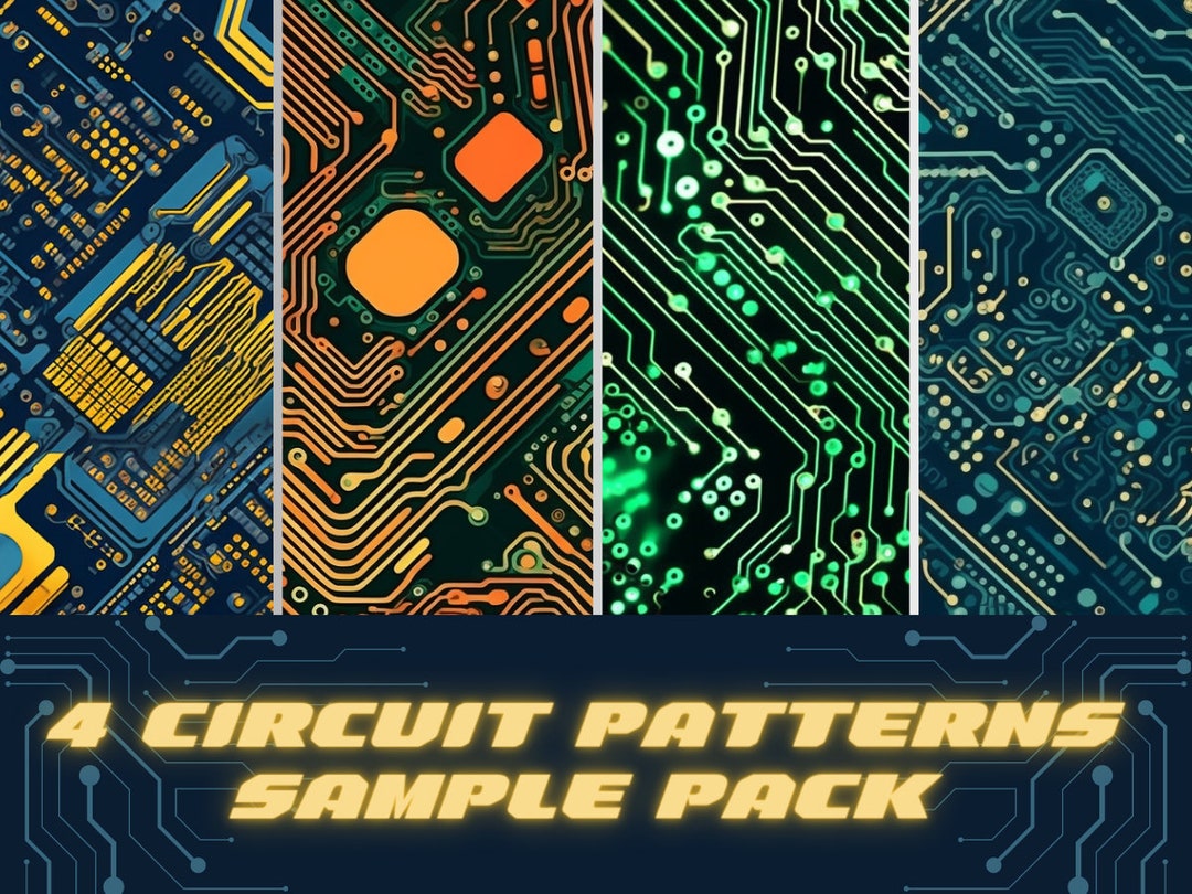 Circuit Board Pattern Paper: Seamless Tech Designs (digital Download ...