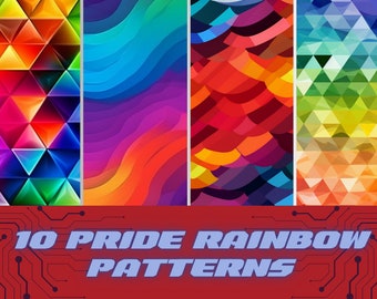 Pride Rainbow Seamless Patterns: Digital Paper Pack (Instant Download)