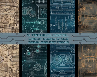 Circuit Board Seamless Pattern – Tech Printable Paper (Digital Download)