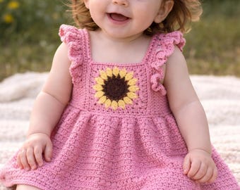 Robe bébé bohème rose au crochet Robe d'été pour bébé nouvelle naissance Cadeaux d'anniversaire pour bébé fille Robe orange beige marron crème