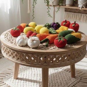Vegetable set, Fruit set, Fruit toys, Vegetable toys, Crochet toys, Stuffed toys, Crochet play food set