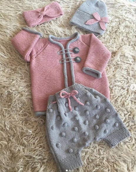 Knit Hospital Outfit Set for Babygirl Handmade Baby Set - Etsy