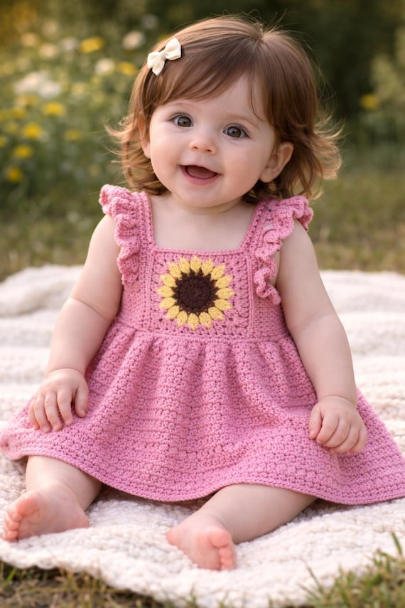 boho baby dresses Pink Crochet Dress Summer New Baby Dress Baby Girl Birthday Gifts Orange Beige Brown Cream Dress Sizes (child height