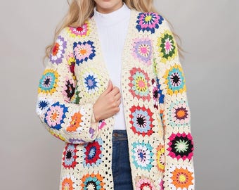Hand Knitted Sweater Women Handmade  Jacket Women Cardigan Women Boho Clothes Gift for Wife