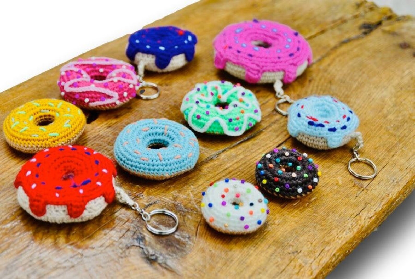 Crochet donut keychain Donut keyring Donut gift Donut Etsy