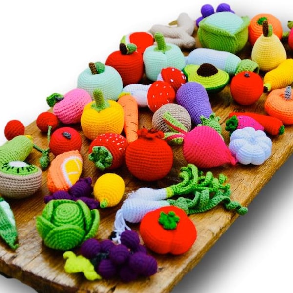 Crochet food, Crochet play food, Kitchen toys, Food toy for kids, Cotton toys for kids