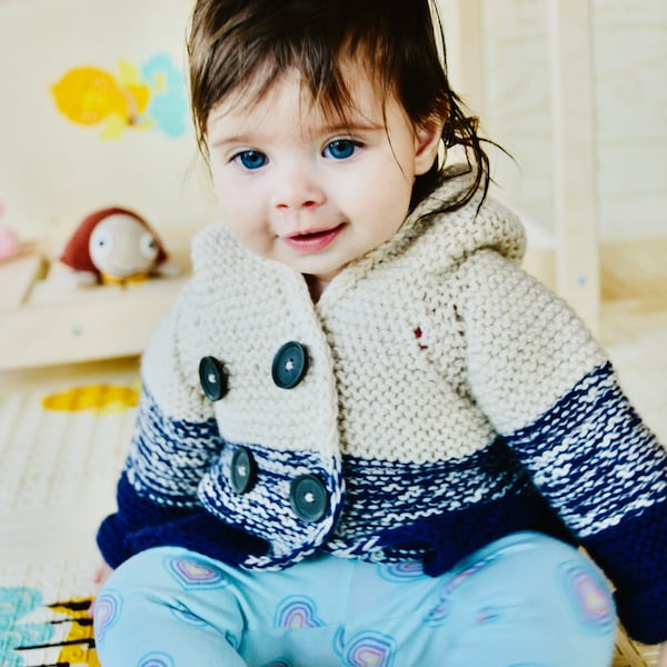 Hand Knit Baby Sweater, Toddler Gift, Newborn Gift, Cotton Baby Cardigan, Baby Organic Gift, Mom to be gift