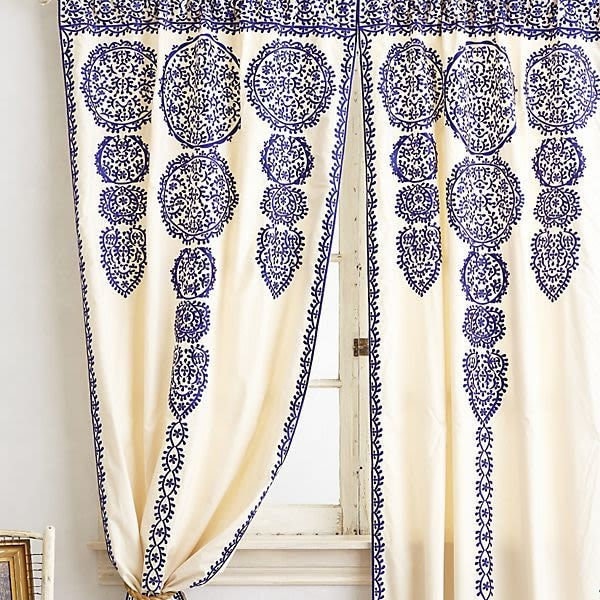 Embroidered Curtain Handmade Blackout Curtain baby shower curtain rod christmas decor beaded Boho Moroccan curtain personalized gift for her