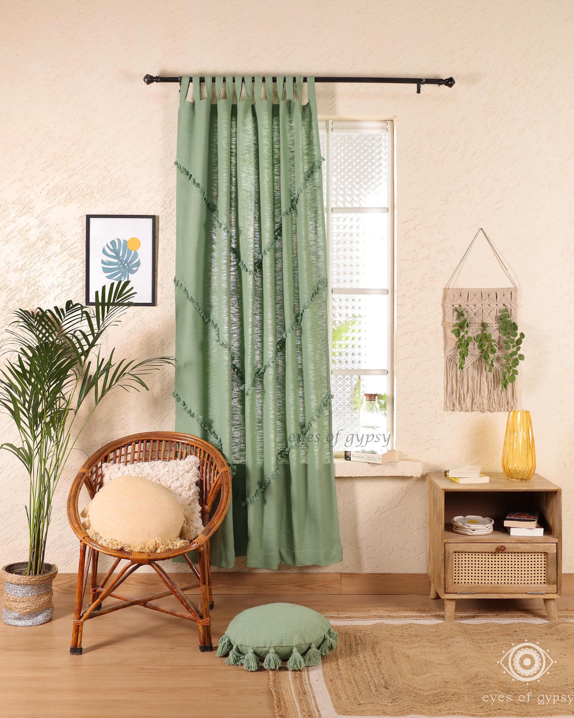 Semi-Sheer Sage Green Curtains
