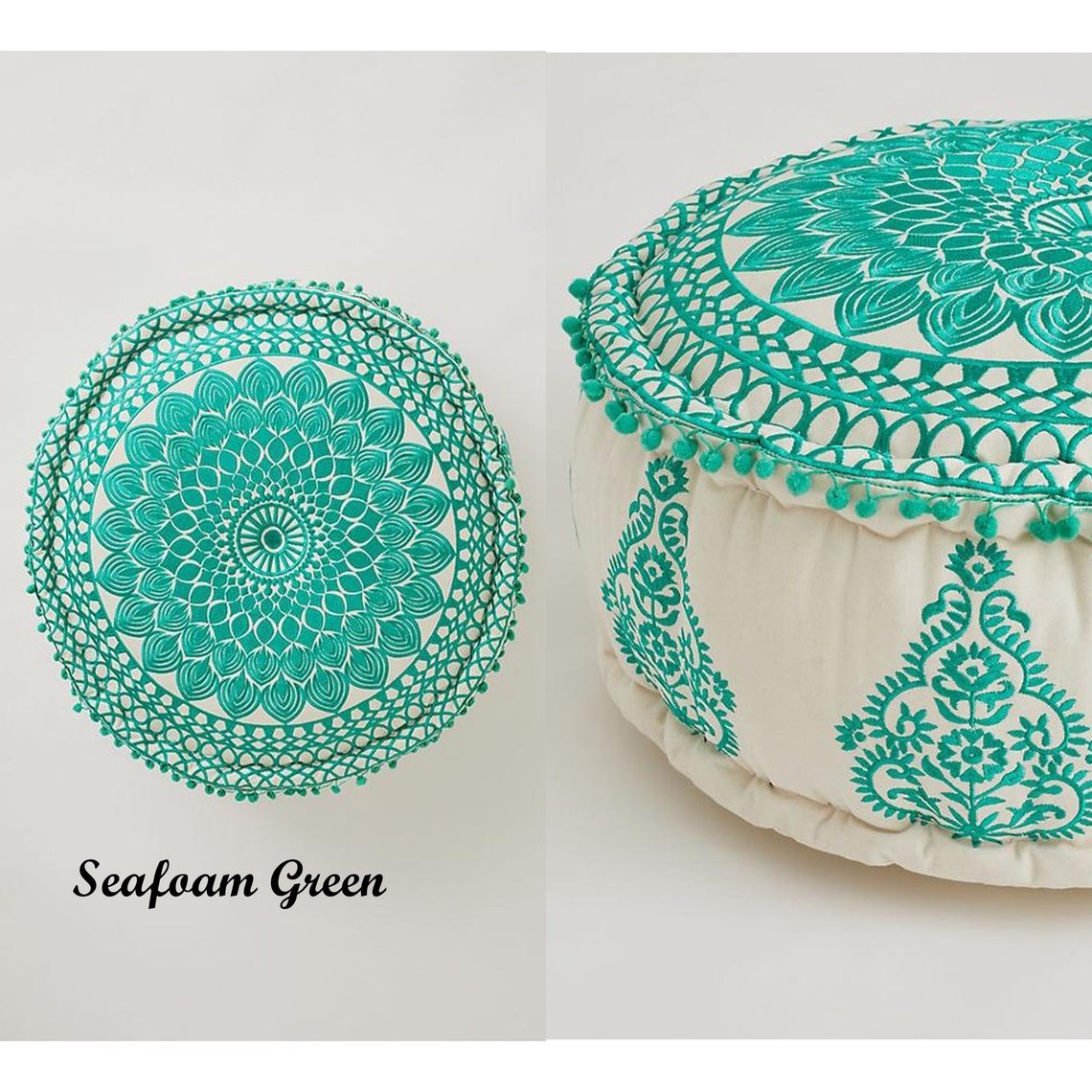 Handmade Floor Pouf Ottoman Floor Pillow Cover Boho Bean Bag Etsy