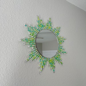 14&quot; Pearl Sunburst/ Starburst Mirror/Peacock Wall Decor/Boho Wall Decor/Decorative star Mirror/Unique Wall Mirrors