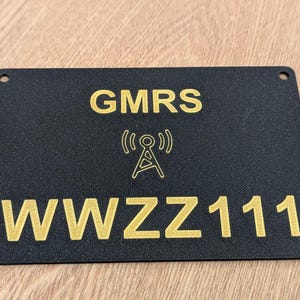 Indicatif GMRS plaque