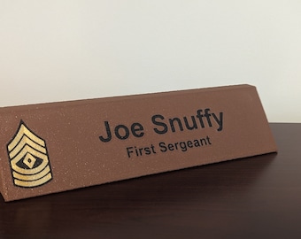 Custom 3D Printed Army Enlisted & Warrant Officer Rank Sign