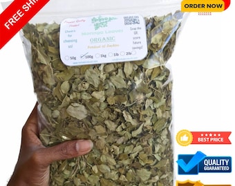 Moringa-bladeren | Biologische gedroogde moringa oleifera | Superfood voor energie- en immuniteitsbooster | Pure kruidenthee | Natuurlijk voedingsrijk blad