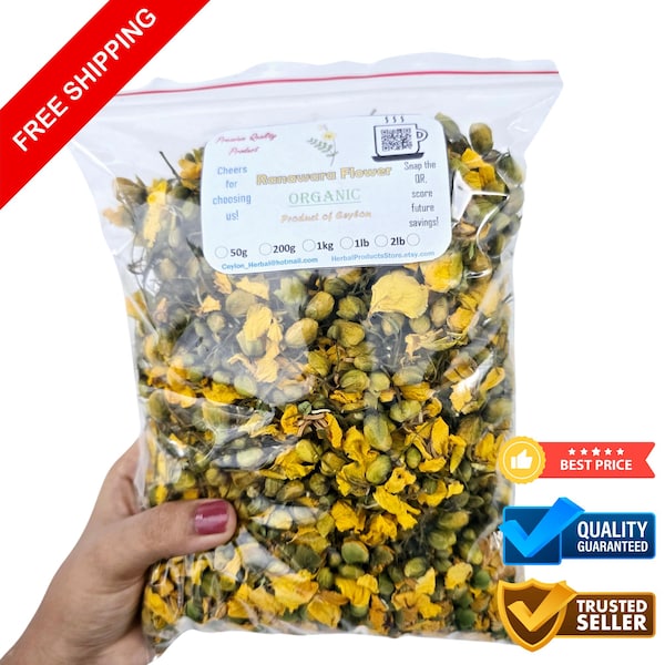 Ranawara Flower Tea | Tanner's Cassia Auriculata| Senna auriculata| Ayurvedic Herbal Drinks | Eco Ceylon | Pure Organic Natural Herbal Tea