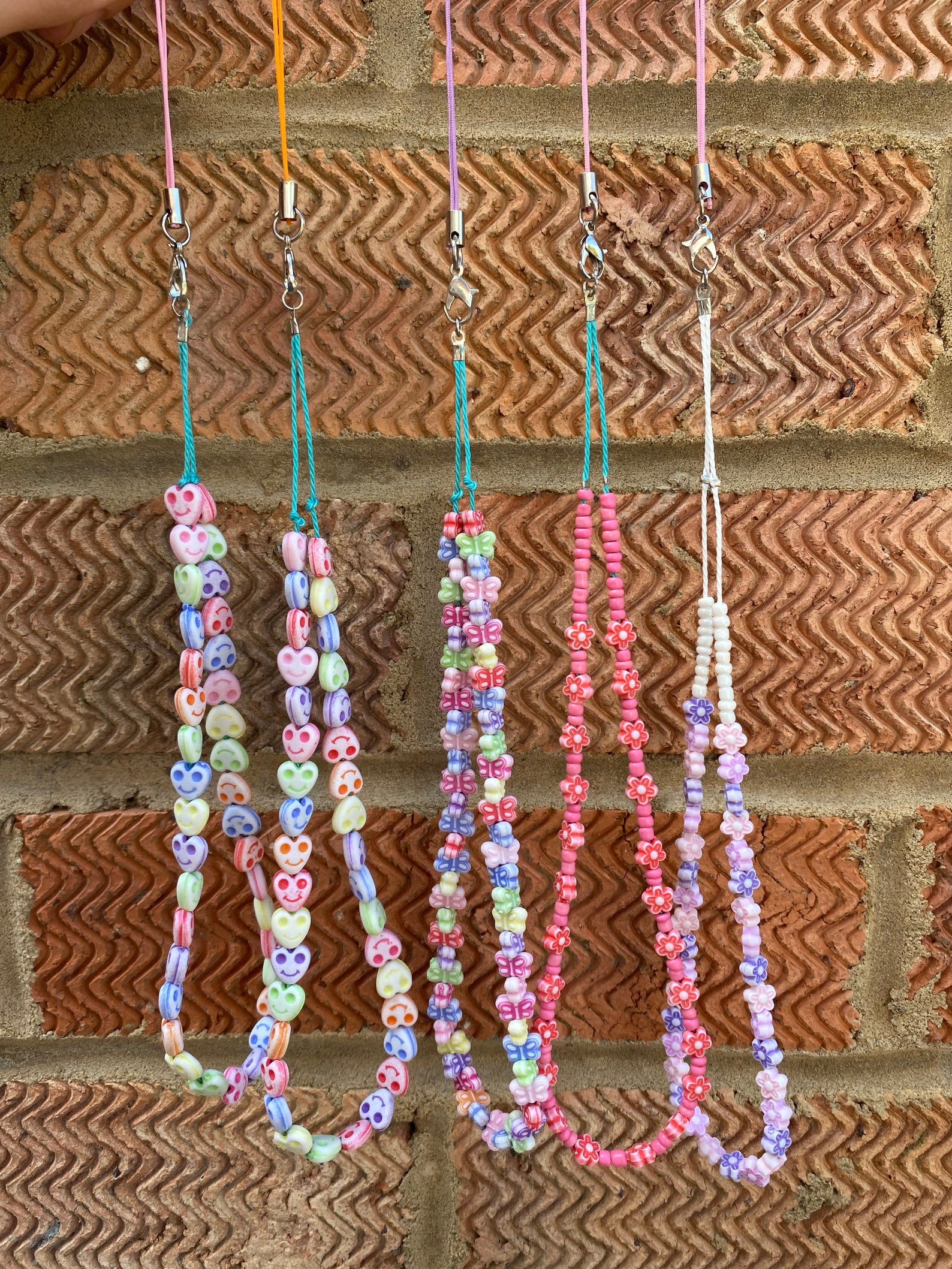 Flower Beaded Phone Lanyard Phone Accessory Acrylic Beads Etsy