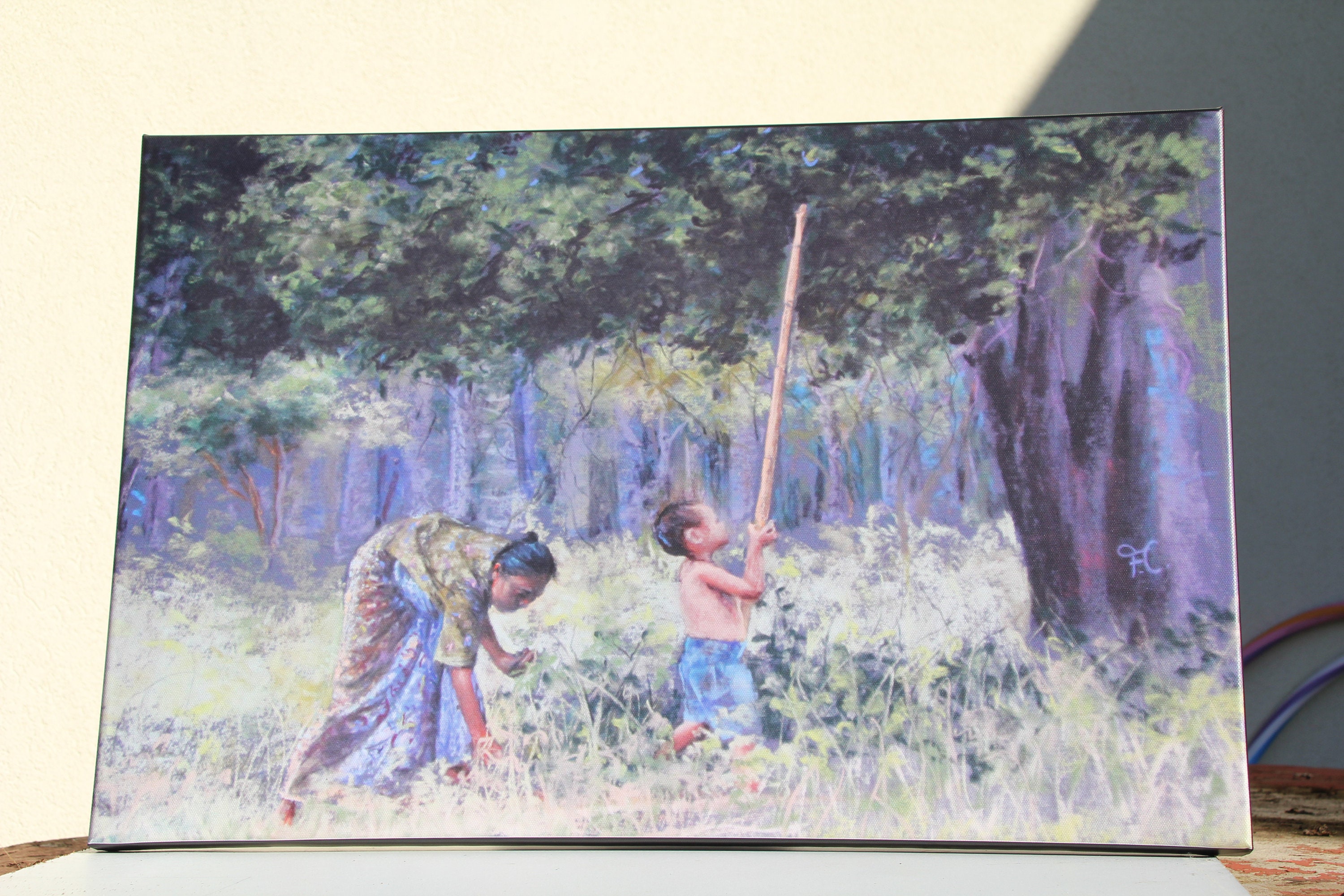 Impression sur Toile d'un Dessin Aux Pastels