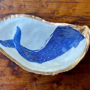 Maine Made Whale Tail Oyster Shell Jewelry or Display Dish