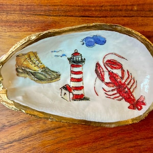 Maine Made &quot;I Love Maine&quot; Oyster Shell Jewelry Dish