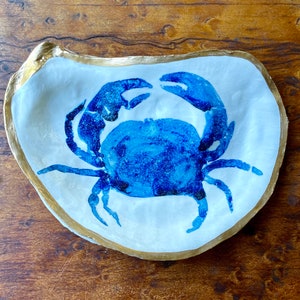 Maine Made Blue Crab Oyster Shell Display Dish