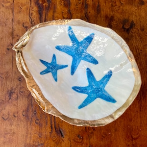 Maine Made Blue Starfish Oyster Shell Dish