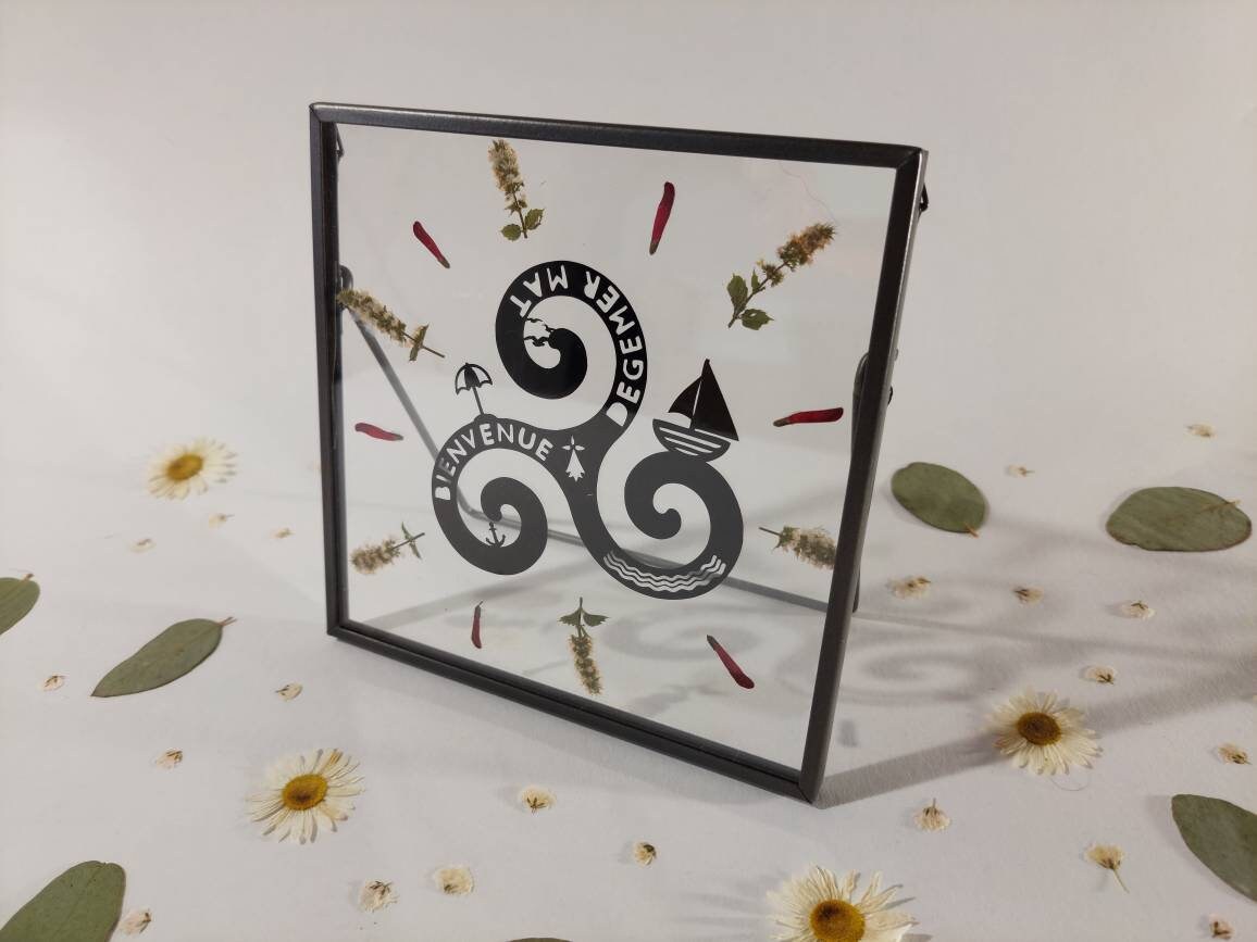 Herbier Bienvenue Breizh/Décoration Murale Fait Main Créatrice Bretonne Fabriqué en France Fleurs Pr